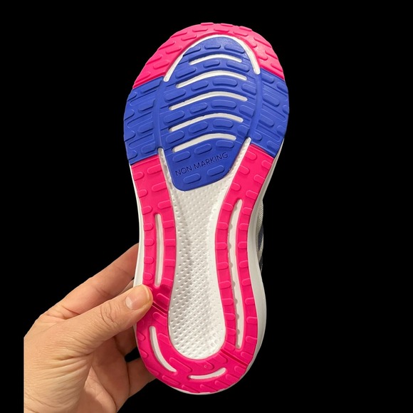 Adidas EQ21 Youth Girls Running Shoes Size 5/ Women's Size 7 Gray Pink Blue - Picture 9 of 12
